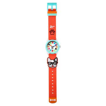 Zoop Analog Watch with White Dial & Orange Strap for Boys Kids, from House of Titan