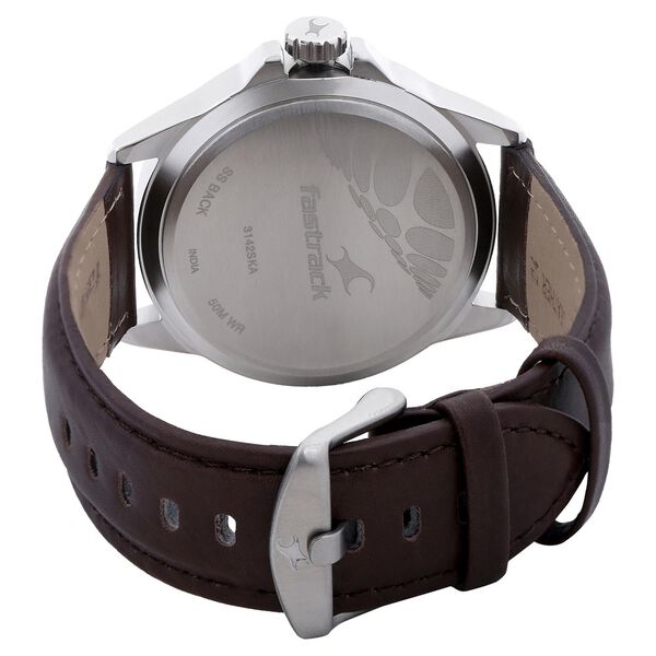 Fastrack Quartz Analog White Dial Leather Strap Watch for Guys - image number 3