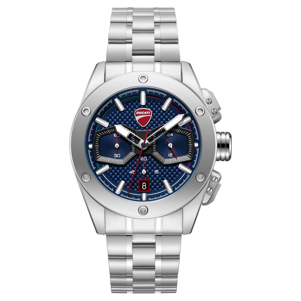 Ducati Quartz Chronograph Blue Dial Silver Stainless Steel Strap Watch For Men-picture-18