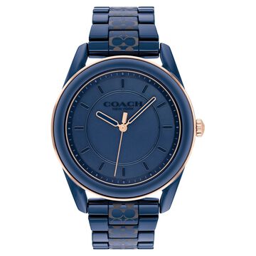 Coach Quartz Analog Blue Dial Ceramic Strap Watch for Women
