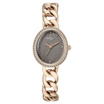 Titan Raga Spotlight Quartz Analog Grey Dial Rose Gold Metal Strap Watch For Women