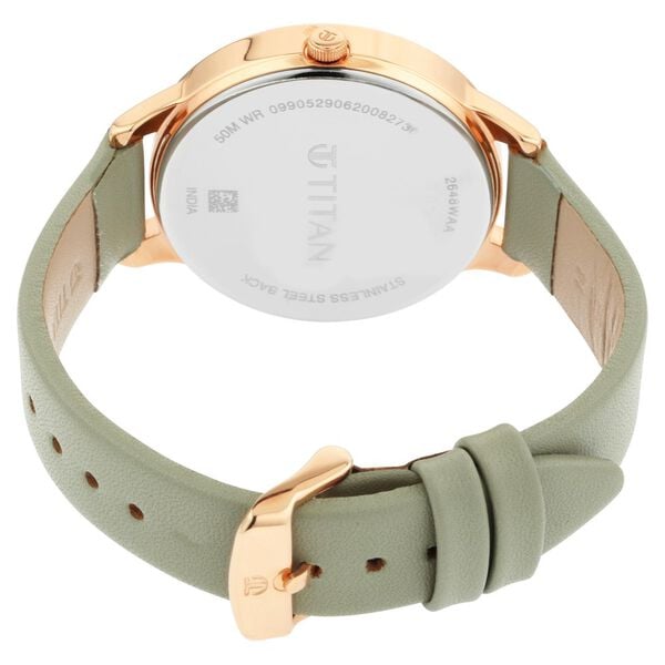 Titan Women's Precision Simplicity Watch: Green Gradient Dial with Leather Strap - image number 5
