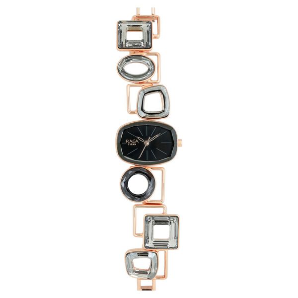 Titan Raga Facets Black Dial Analog Stainless Steel Strap Watch for Women - image number 0