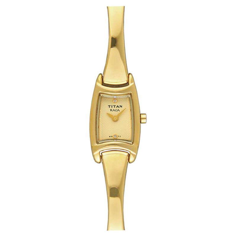Titan Quartz Analog Champagne Dial Metal Strap Watch for Women - image number 0