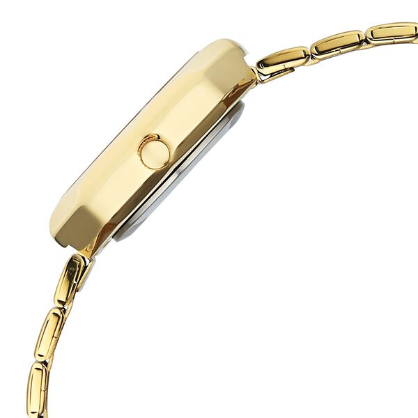 Poze Poze Quartz Analog Pink Dial Golden Stainless Steel Strap Watch For Women - image number 5