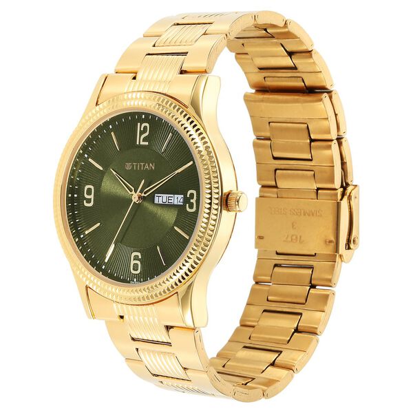 Titan Karishma Green Dial Analog Stainless Steel Strap watch for Men - image number 3