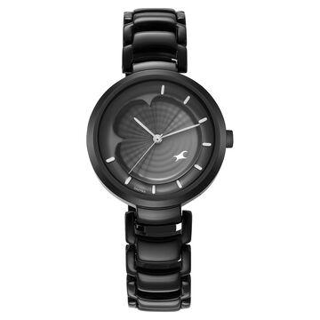 Fastrack Uptown Retreat Quartz Analog Black Dial Metal Strap Watch for Girls