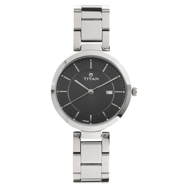 Titan Workwear Black Dial Analog with Day and Date Stainless Steel Strap watch for Women - image number 0