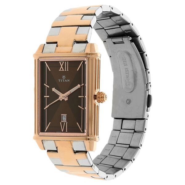 Titan Regalia Rome Brown Dial Analog with Date Stainless Steel Strap watch for Men - image number 1