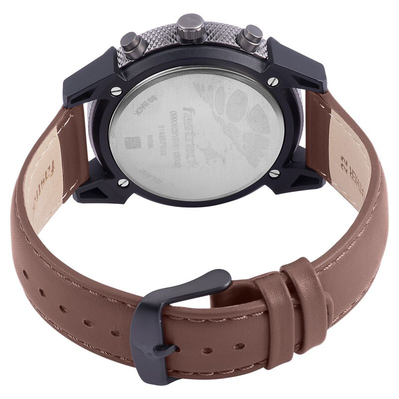 Fastrack Quartz Analog Anthracite Dial Leather Strap Watch for Guys - image number 4