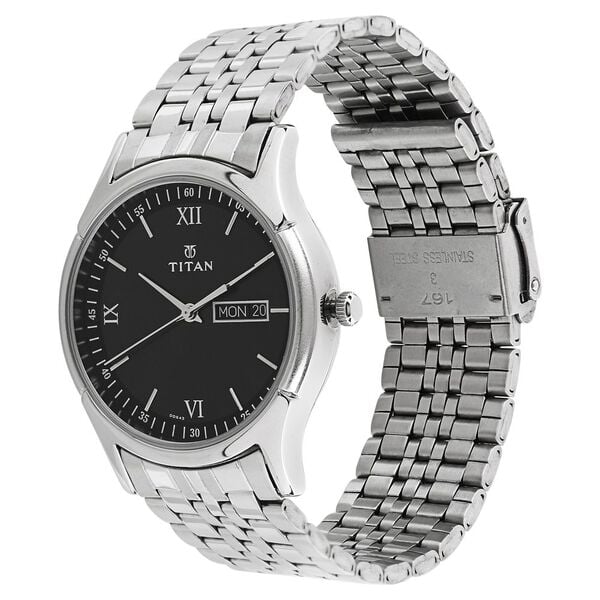 Titan Karishma Black Dial Analog with Day and Date Stainless Steel Strap watch for Men - image number 1