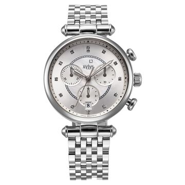 Xylys Quartz Chronograph Silver Dial Silver Stainless Steel Strap Watch For Women