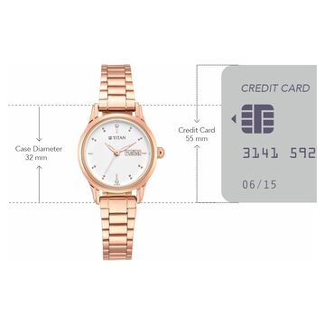 Titan Women's Lagan Watch: Rose Gold Accents & Refined Elegance - 25 mm Dial Size&nbsp;- Small Dial