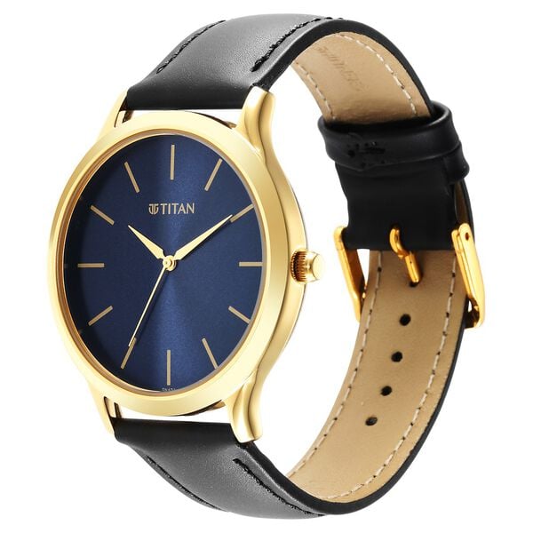 Titan Karishma Radiance Blue Dial Analog Leather Strap watch for Men - image number 3