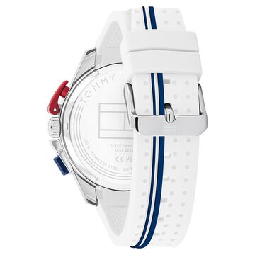 Tommy Hilfiger Quartz Chronograph White Dial White Silicone Strap Watch For Men