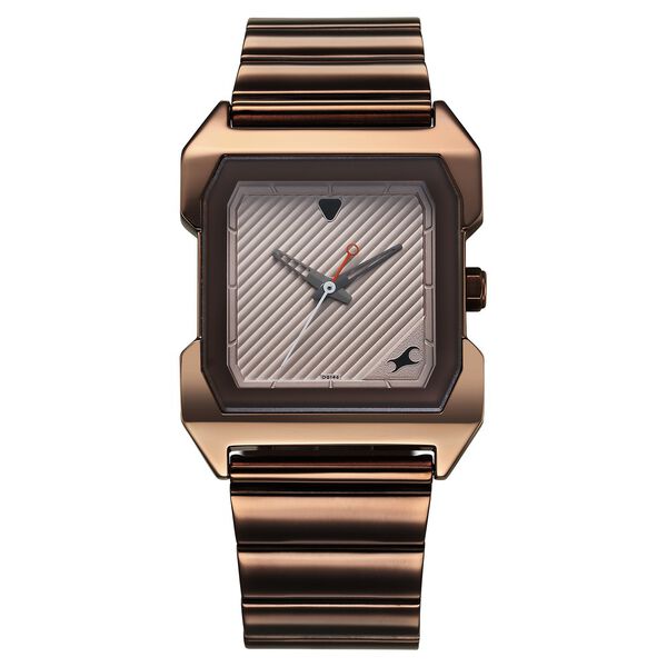 Buy Online Fastrack Pulse Quartz Analog Beige Dial With Brown