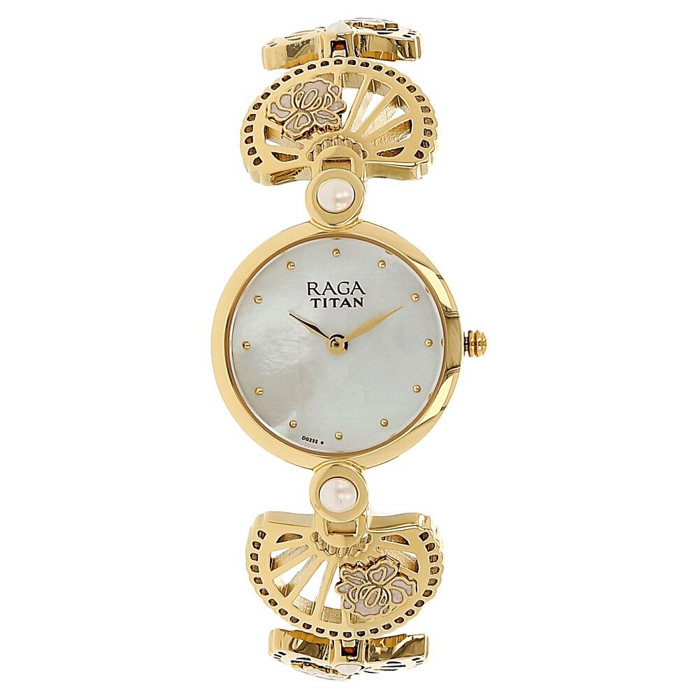 Buy Online Titan Raga Aurora Beige Dial Women Watch With Metal