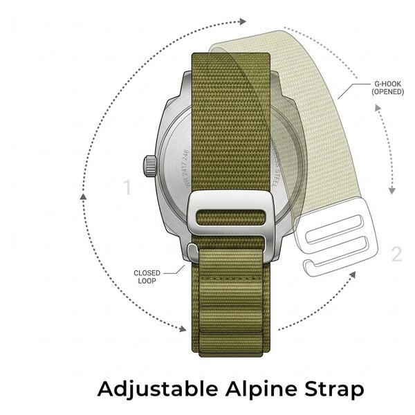 Zoop Metal Analog Watch with Olive Green Alpine Strap for Boys Girls Kids from House of Titan - image number 2