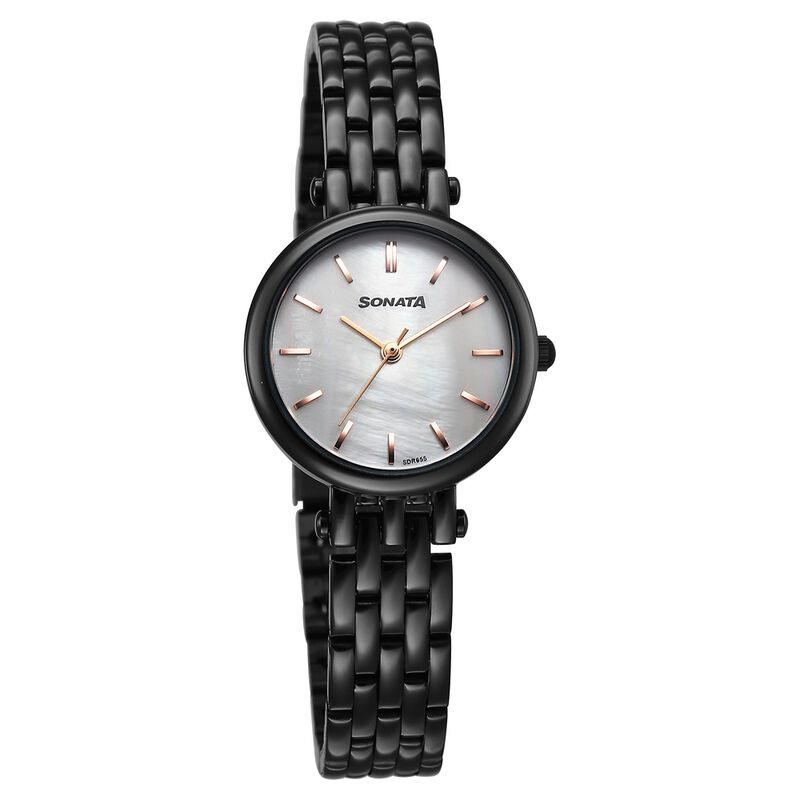 Sonata Eternia Quartz Analog White Dial Metal Strap Watch For Women