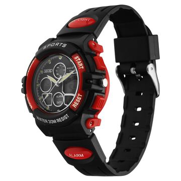 Zoop Zoop Ana-Digi Quartz Digital Black Dial Black Plastic Strap Watch For Kids