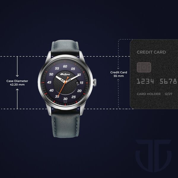 Titan Octane Quartz Analog with Date Blue Dial With Blue Leather Strap Watch For Men - image number 2