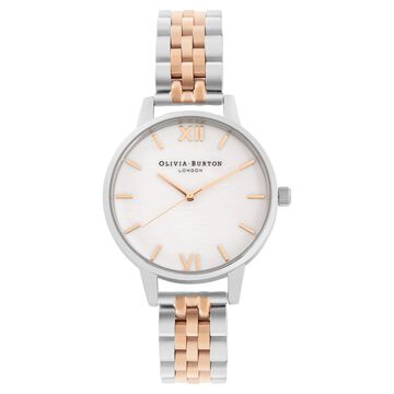 Olivia Burton Quartz Analog Mother of Pearl Dial Stainless Steel Strap Watch for Women