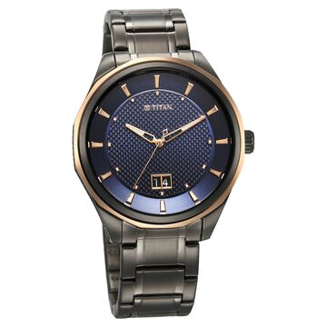 Titan Regalia Opulent Quartz Analog Silver Dial Silver Stainless Steel Strap Watch for Men