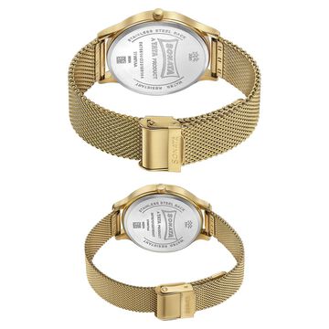 Sonata Modern Bandhan Quartz Analog Blue Dial Stainless Steel Strap Watch for Couple