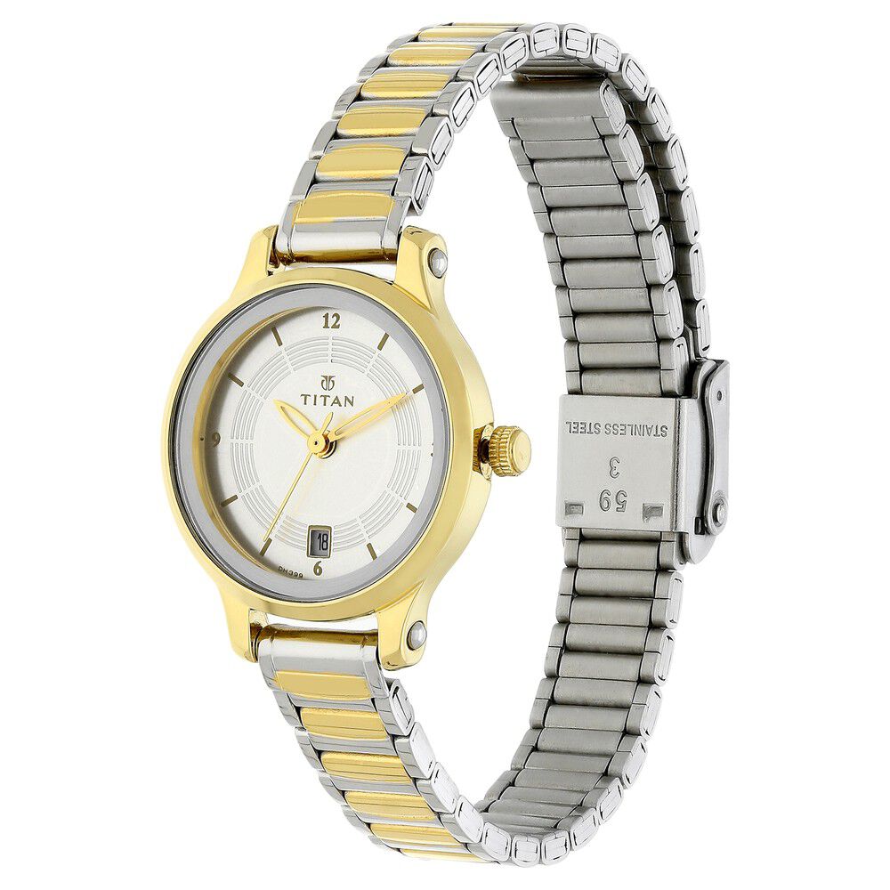 Buy Online Titan Quartz Analog Silver Dial Stainless Steel Strap Watch for Women nm2602bm02 Titan