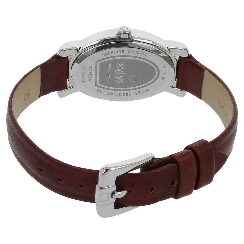 Xylys Quartz Analog White Dial Leather Strap Watch for Women - image number 3