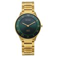 Titan Edge Gleam Quartz Analog Champagne Dial Golden Stainless Steel Strap Watch For Men
