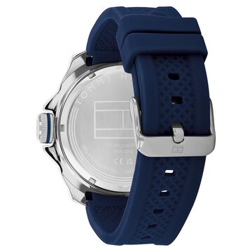 Tommy Hilfiger Quartz Analog with Date Blue Dial Blue Silicone Strap Watch for Men