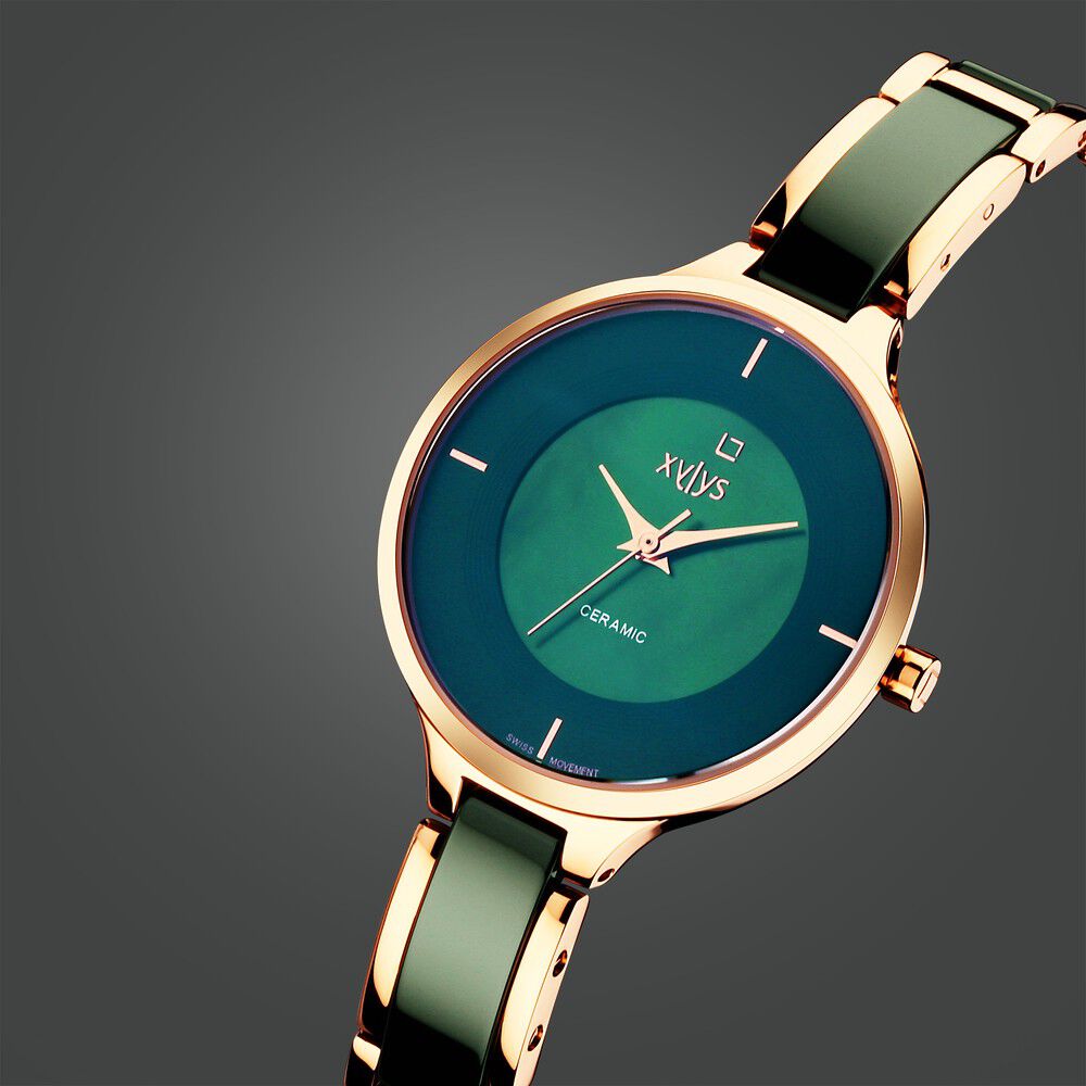 Buy Online Xylys Seraphina Swiss Steel Ceramic Mother of Pearl Blue Dial Watch for Women 9920wd06e Titan