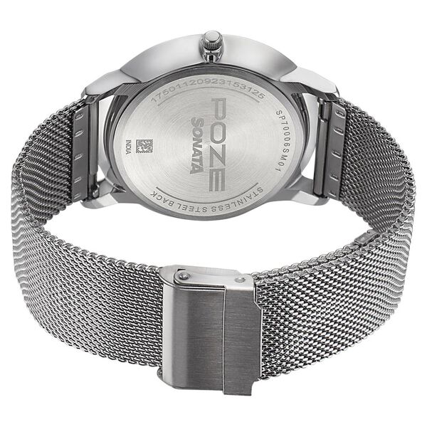 Sonata Poze Quartz Analog Silver dial Metal Strap Watch for Men - image number 4