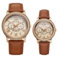 Titan Royal Bandhan Quartz Analog with Day and Date Pink Dial Brown Strap Watch For Couple - image number 0