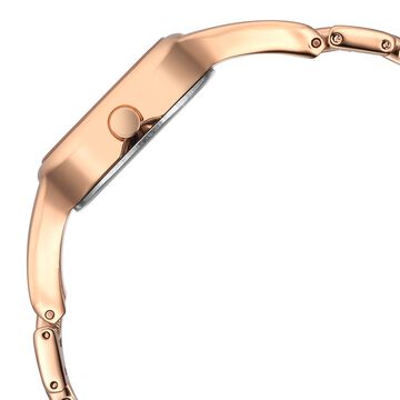 Fastrack Pulse Quartz Analog Mother Of Pearl Dial Rose Gold Metal Strap Watch For Girls