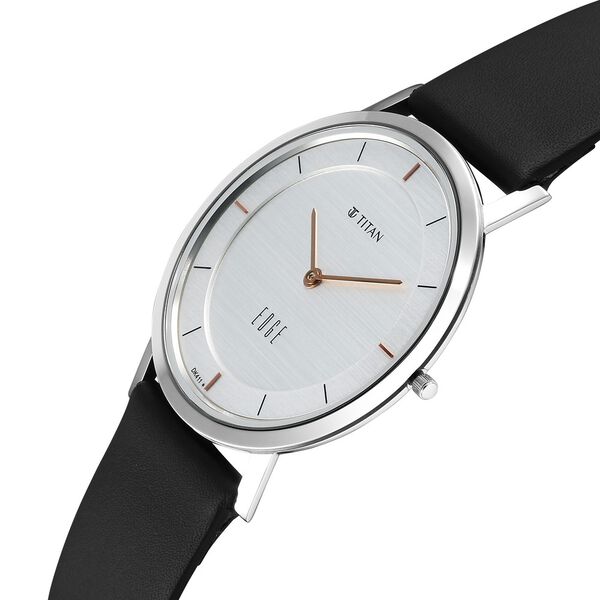 Titan Edge Quartz Analog White Dial Blue Leather Strap Watch For Men - image number 1