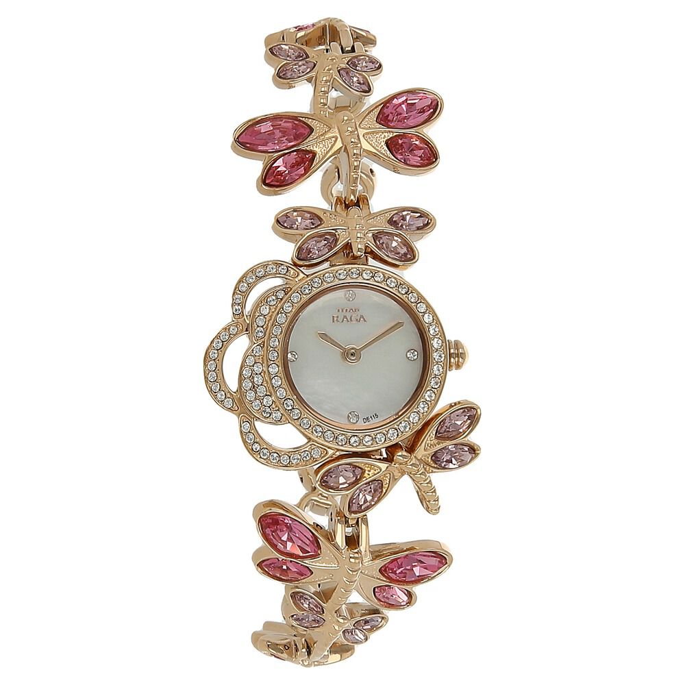 Buy Online Titan Raga Garden Of Eden Mother of Pearl Dial Women Watch With Metal Strap nq95011wm03 Titan