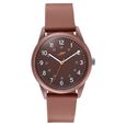 Sonata SF Field watch Quartz Analog Khaki Dial Brown Silicone Strap Watch For Men