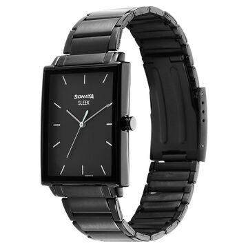 Sonata Sleek Black Dial Analog Watch for Men