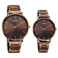 Sonata Soulmate Quartz Analog Brown Dial Brown Stainless Steel Strap Watch For Couple - image number 0