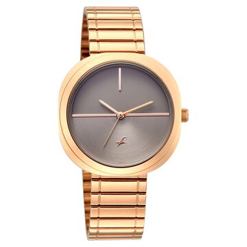 Fastrack 9 to Fine Analog with Grey Dial Metal Strap Watch for Girls