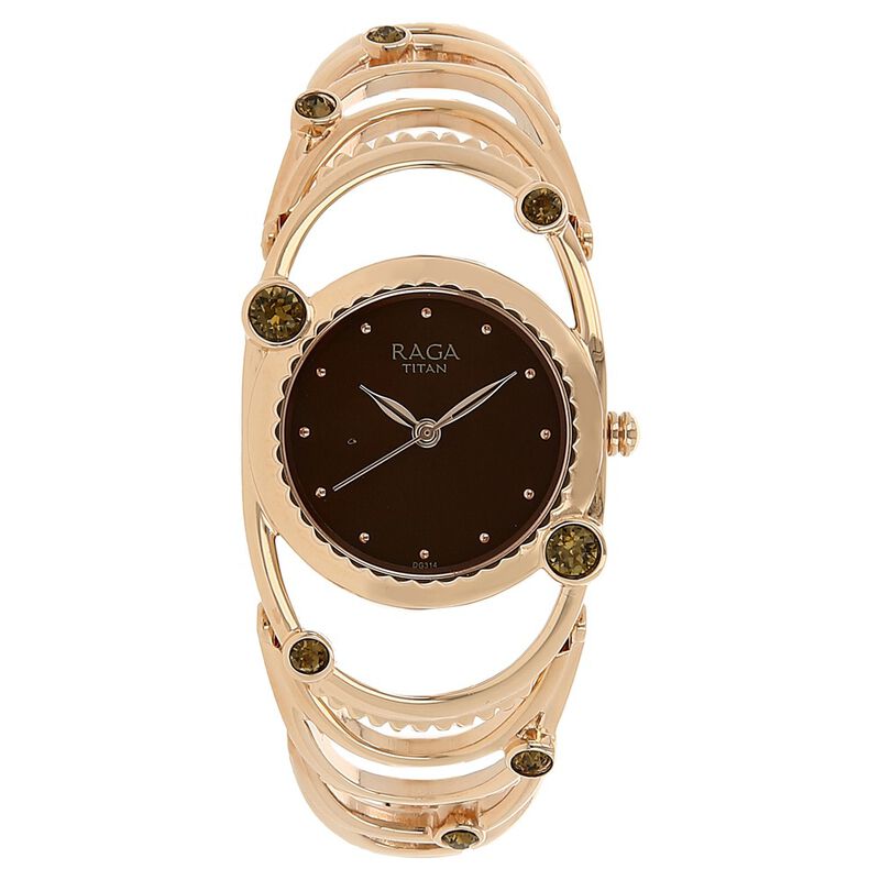 Buy Online Titan Raga Aurora Brown Dial Women Watch With Metal