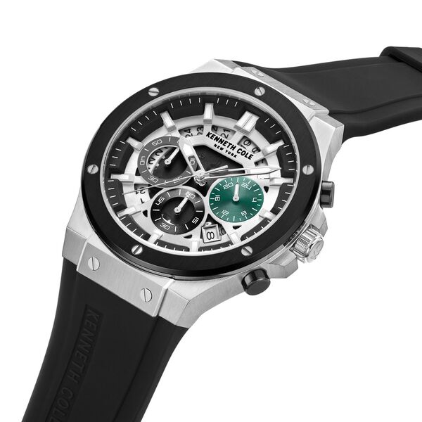 Kenneth Cole Quartz Chronograph Silver Dial Silicone Strap Watch for Men - image number 1
