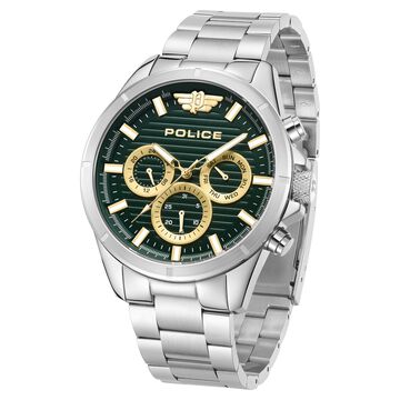 Police Green Dial Quartz Multifunction Watch for Men