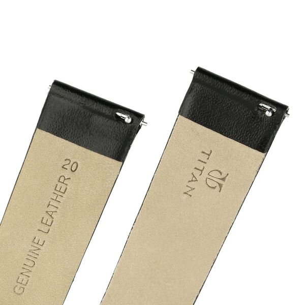 20 mm Black Genuine Leather Strap for Men - image number 4