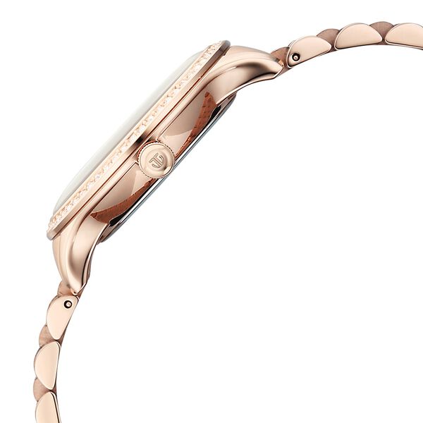Titan Purple Prestige Quartz Analog with Date White Dial Rose Gold Stainless Steel Strap Watch For Women - image number 4