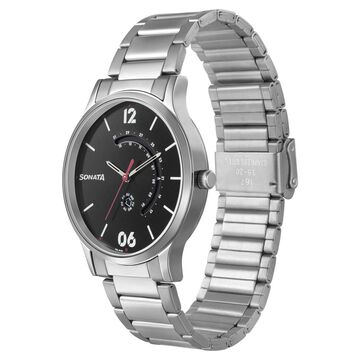 Sonata RPM Quartz Analog with Day and Date Brown Dial Stainless Steel Strap Watch for Men