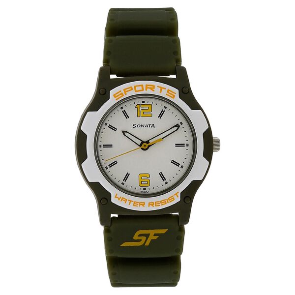 SF Quartz Analog White Dial Plastic Strap Watch for Men - image number 0