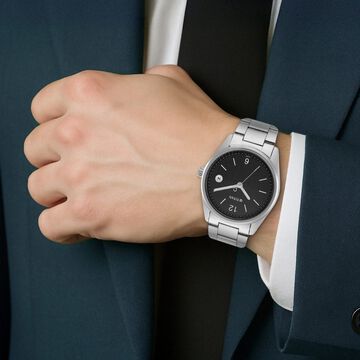 Titan Neo Black Dial Analog with Date Stainless Steel Strap watch for Men